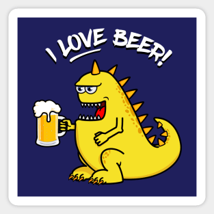 Monster Loves Beer! Sticker